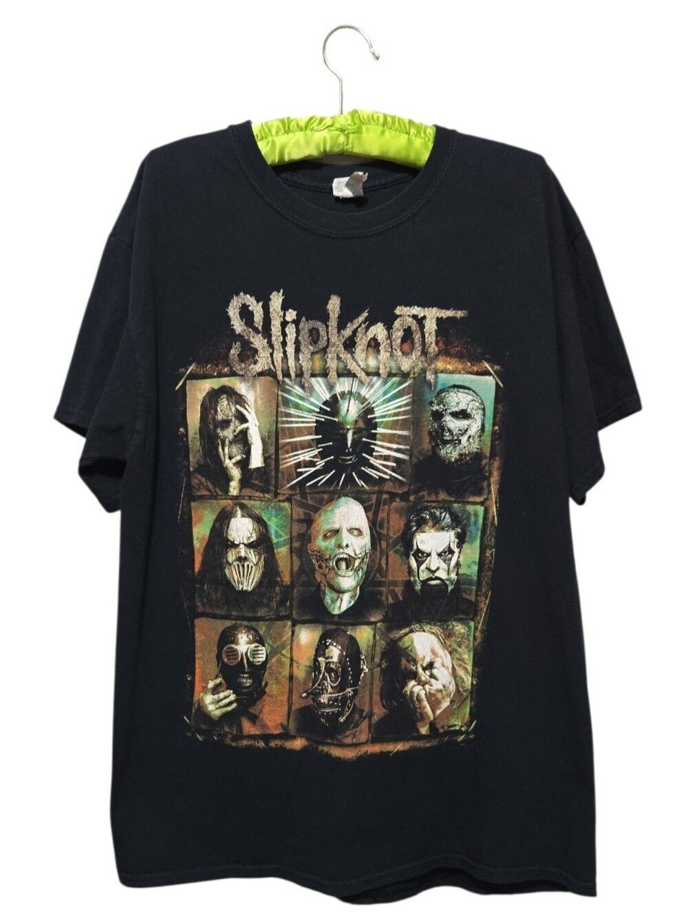 Slipknot Summer's Last Stand 2015 Band Tour Tee Mask Grid Print Black Large
